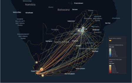 Long-distance mobility flows in South Africa