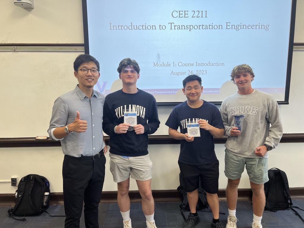 Students recognized in Introduction to Transportation Engineering
