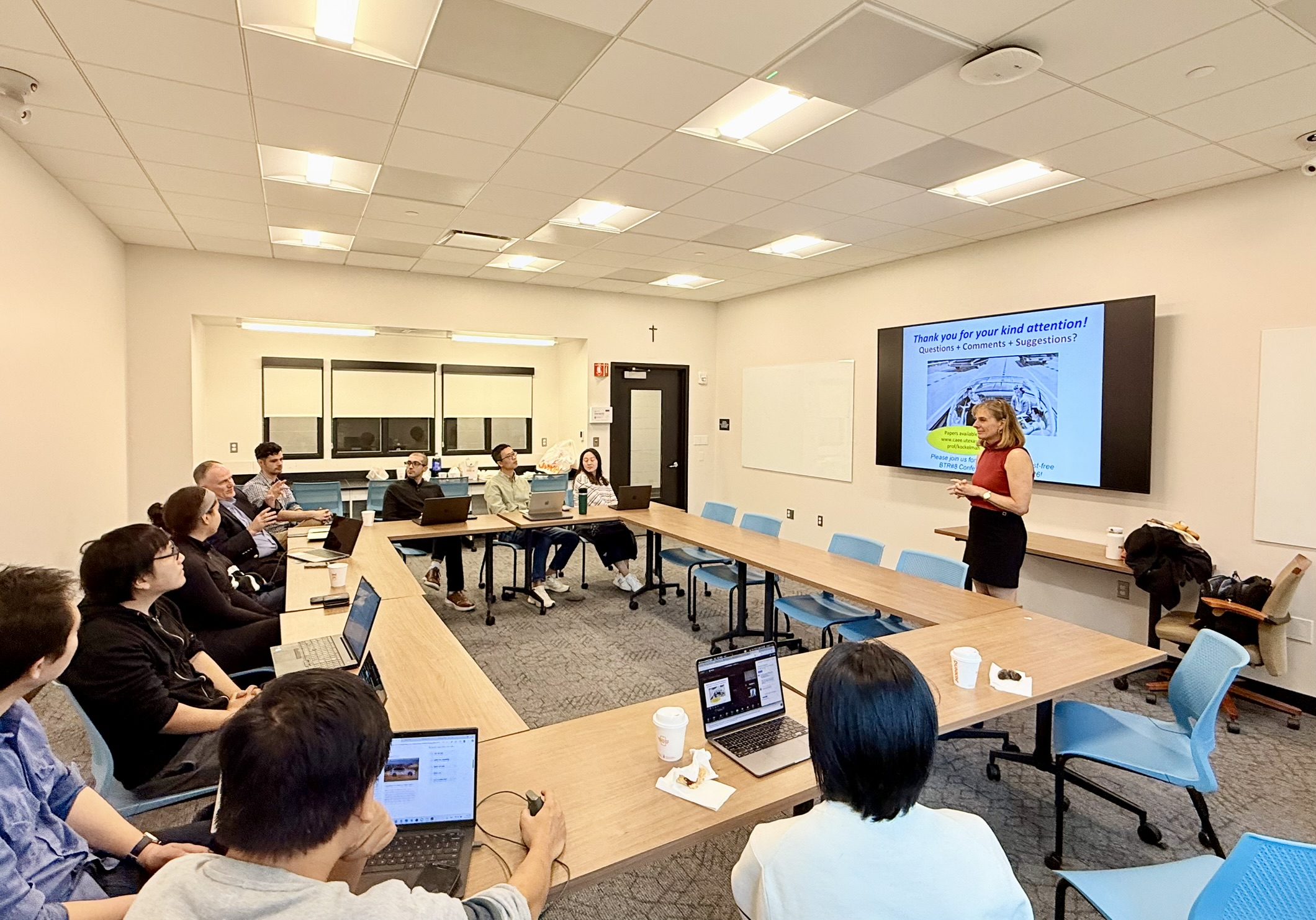 Kara Kockelman speaking in a transportation seminar