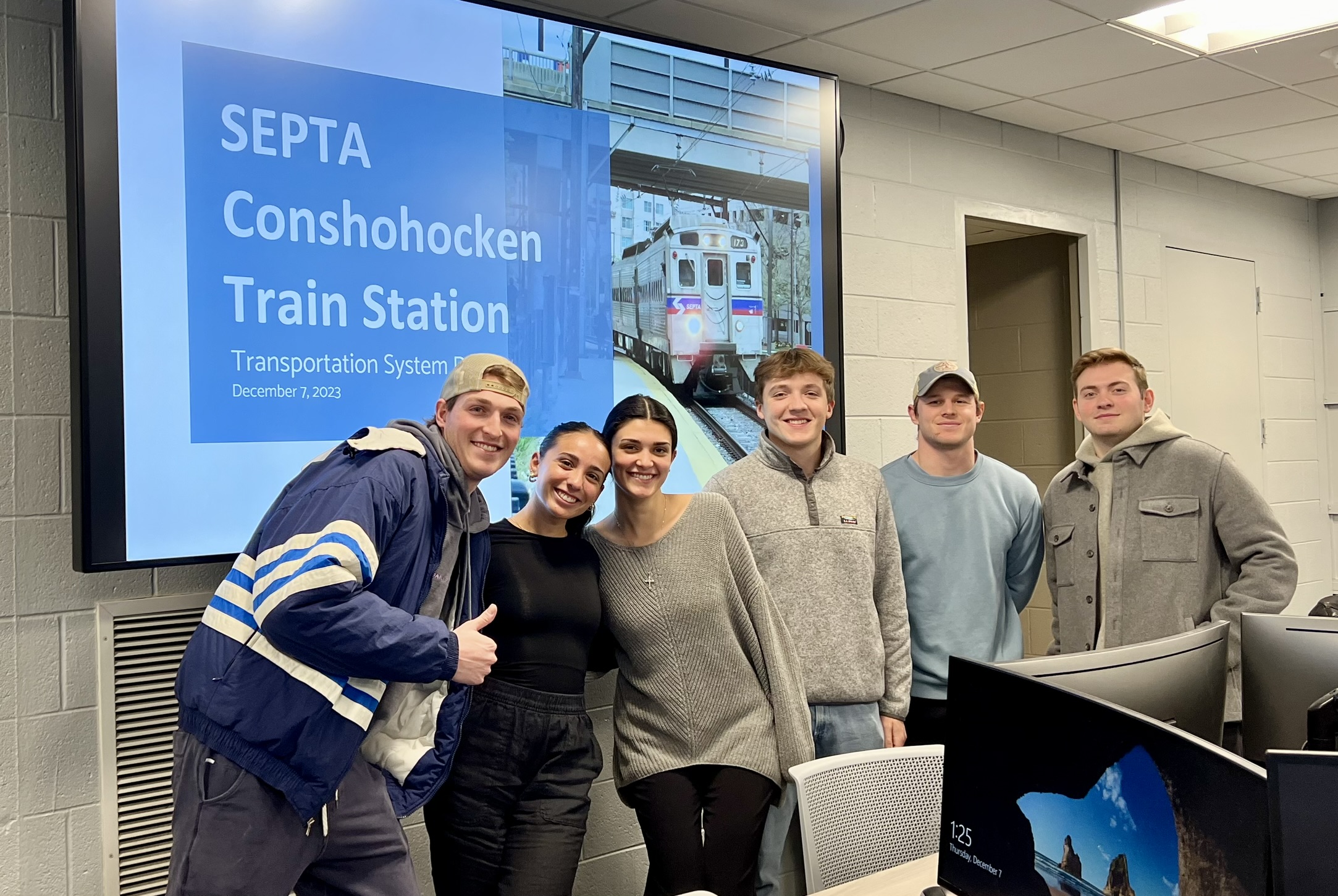 Student team presenting a SEPTA Conshohocken station project